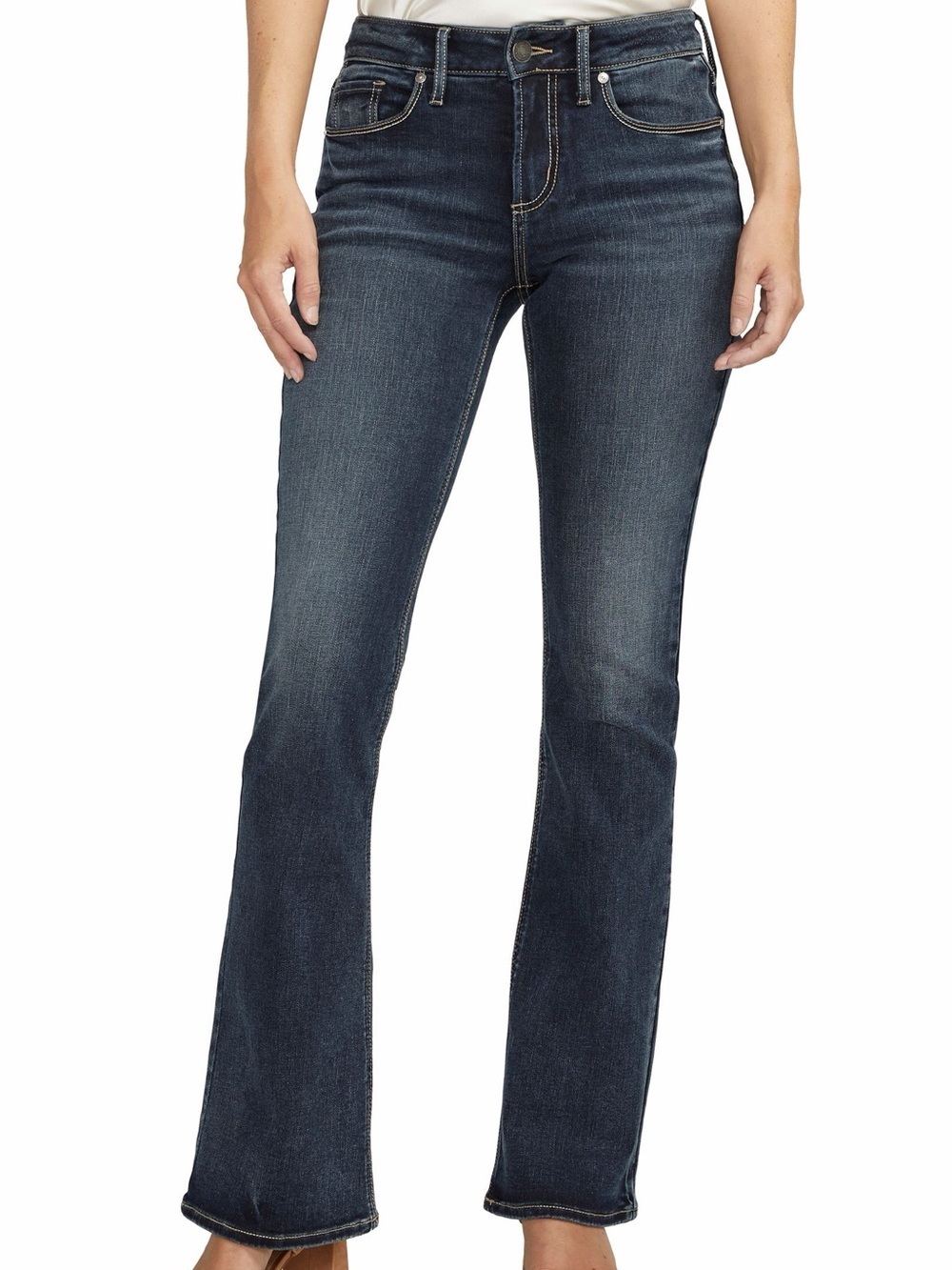 Silver Jeans Co. Suki Mid Rise Curvy‎ Bootcut Dark Wash Denim Tall 29x34 Y2K